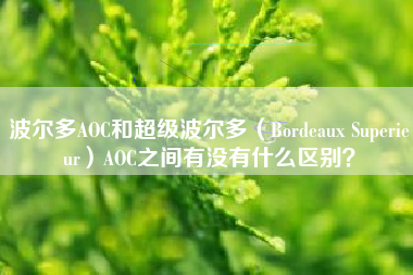 波尔多AOC和超级波尔多（Bordeaux Superieur）AOC之间有没有什么区别？